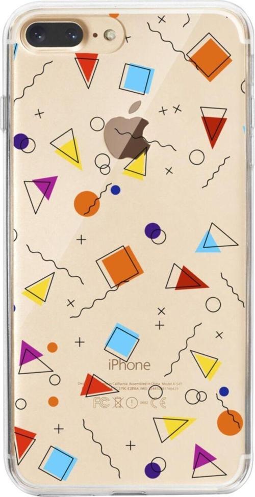 İphone 7 Plus Color Geometric Tasarımlı Şeffaf Telefon Kılıfı