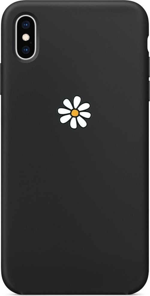 Papatya Tasarımlı İphone Xs Max Siyah Telefon Kılıfı