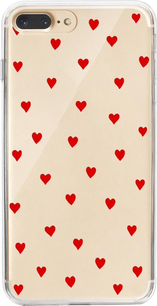 İphone 7 Plus Uyumlu Sevimli Kalpler Premium Şeffaf Silikon Kılıf