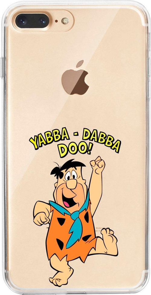 İphone 8 Plus Inek Desenli Çakmaktaş Şeffaf Telefon Kılıfı