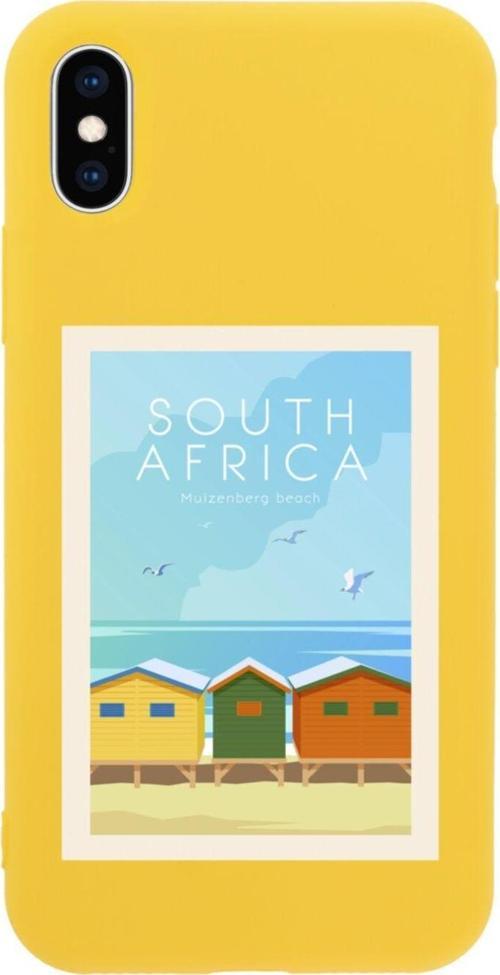 İphone X South Africa Tasarımlı Sarı Telefon Kılıfı
