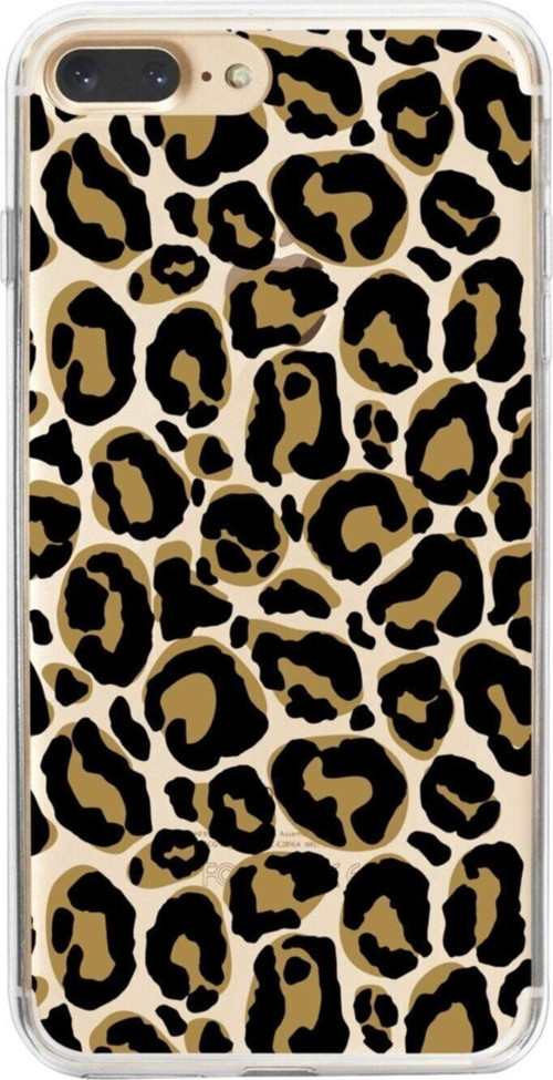 İphone 8 Plus Renkli Leopar Şeffaf Telefon Kılıfı