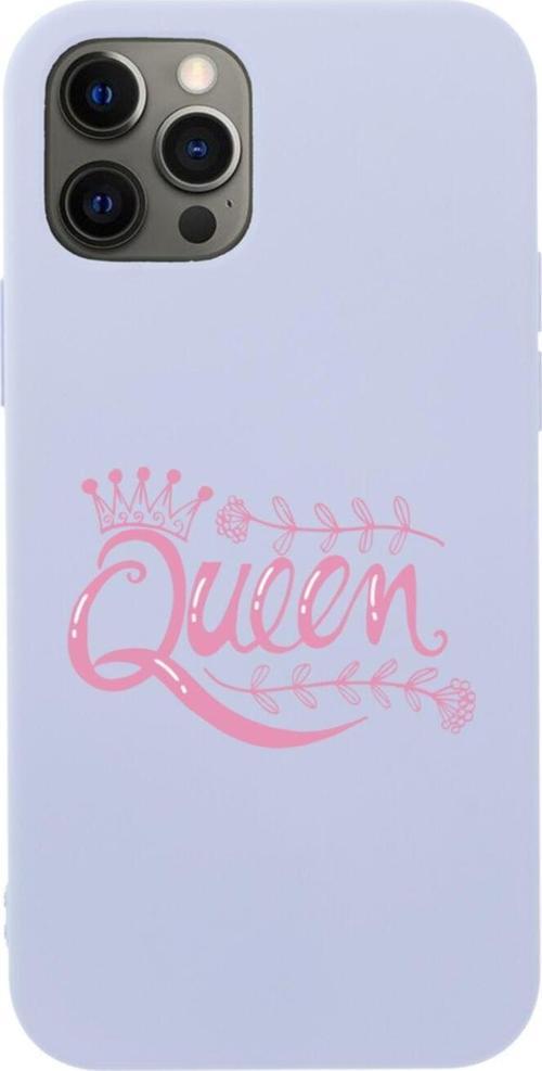 Iphone 12 Pro Max Queen Tasarımlı Lila Telefon Kılıfı