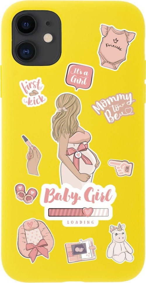 Iphone 11 Baby Girl Tasarımlı Sarı Telefon Kılıfı