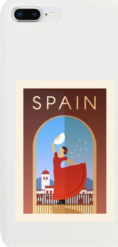 İphone 7 Plus Spain Tasarımlı Beyaz Telefon Kılıfı