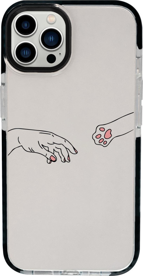 İphone 15 Pro Max Uyumlu Hand And Paw Desenli Candy Bumper Darbe Emci Silikonlu Telefon Kılıfı