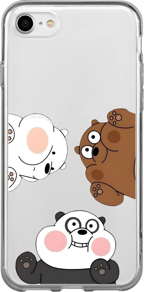 İphone Se Uyumlu Cute Animals Desenli Premium Şeffaf Silikon Kılıf