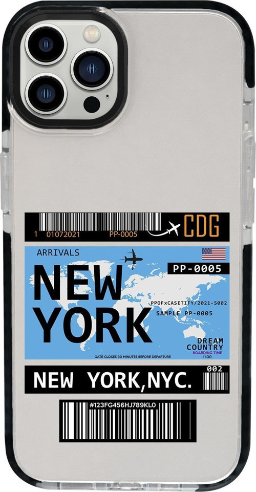 İphone 15 Pro Max Uyumlu New York Desenli Candy Bumper Darbe Emci Silikonlu Telefon Kılıfı