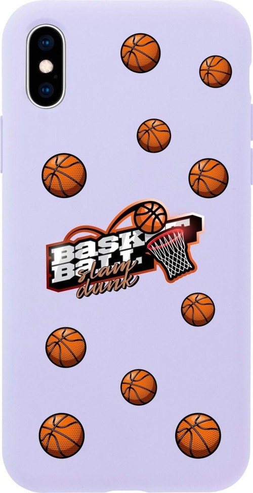 İphone X Basketbol Top Tasarımlı Lila Telefon Kılıfı
