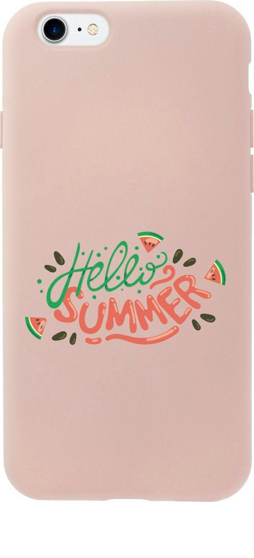 İphone 7 Hello Summer Tasarımlı Pembe Telefon Kılıfı