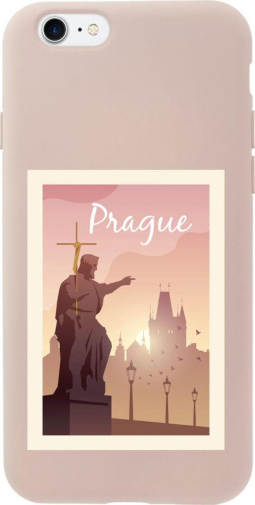 İphone Se Prague Tasarımlı Pembe Telefon Kılıfı