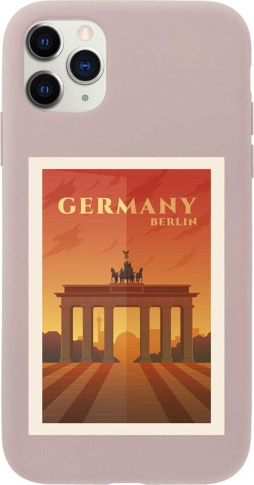 Iphone 11 Pro Max Germany Tasarımlı Pembe Telefon Kılıfı