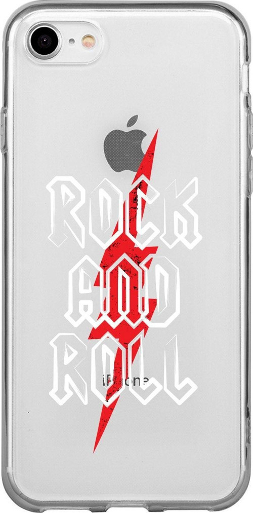 İphone Se Rock And Roll Desenli Şeffaf Telefon Kılıfı