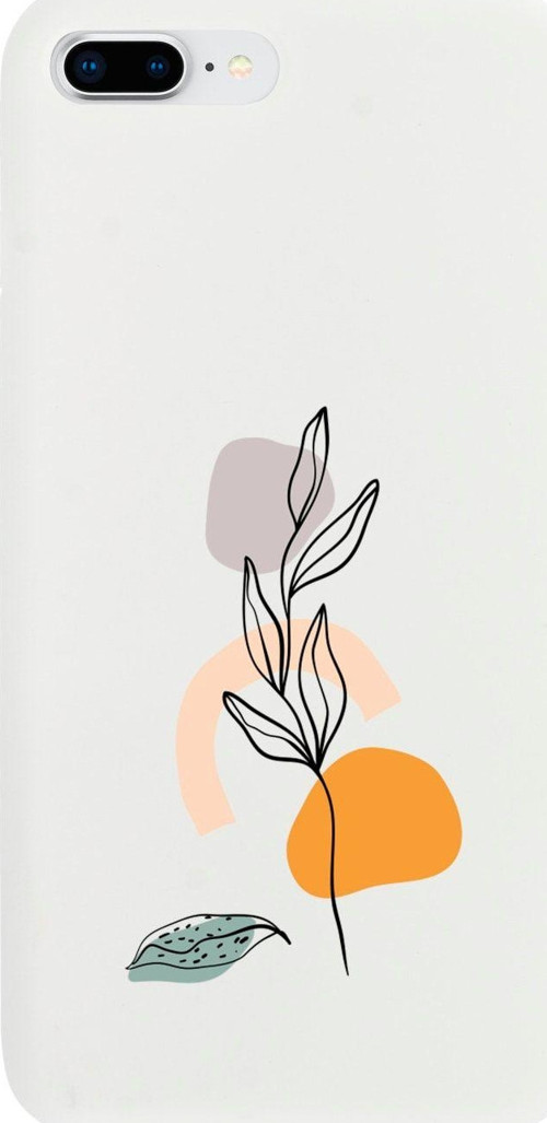 İphone 8 Plus Flowers Tasarımlı Beyaz Telefon Kılıfı