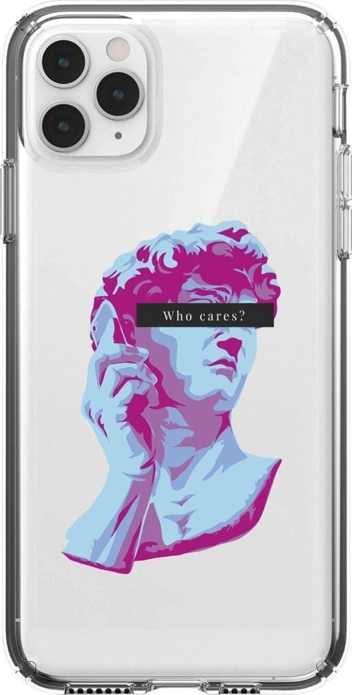 Iphone 11 Pro Max Who Cares Desenli Şeffaf Telefon Kılıfı