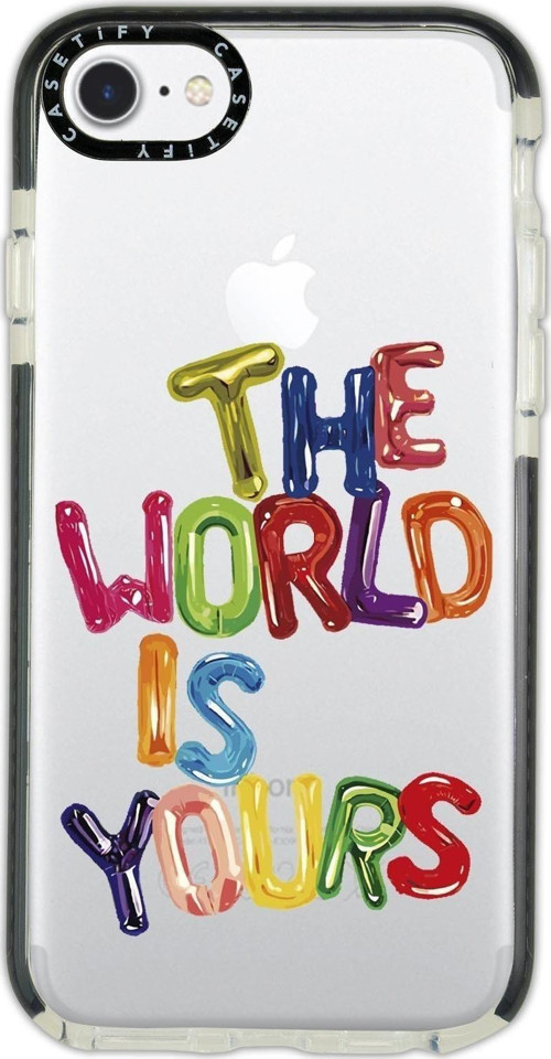 İphone 6 Casetify The World Is Yours Desenli Anti Shock Premium Silikonlu Siyah Kenar Detaylı Telefo