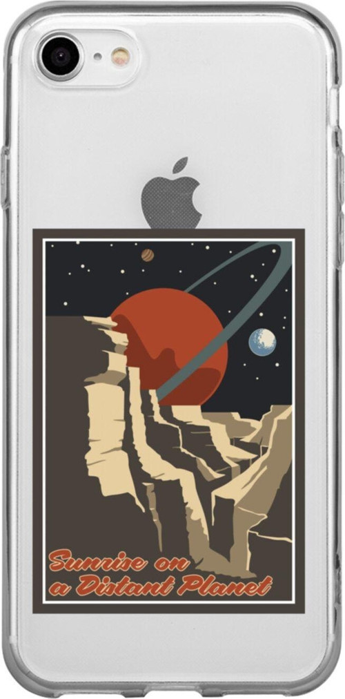 İphone 8 Sunrise On Planet Tasarımlı Şeffaf Telefon Kılıfı