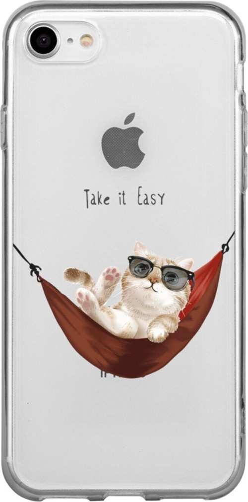 İphone Se Take It Easy Tasarımlı Şeffaf Telefon Kılıfı