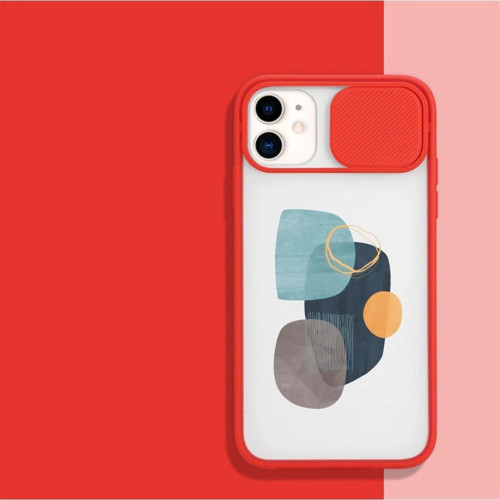 Iphone 11 Wall Art Desenli Kırmızı Telefon Kılıfı