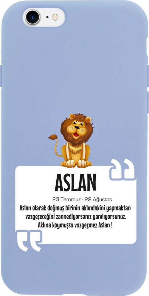 İphone 8 Aslan Burcu Tasarımlı Lila Telefon Kılıfı