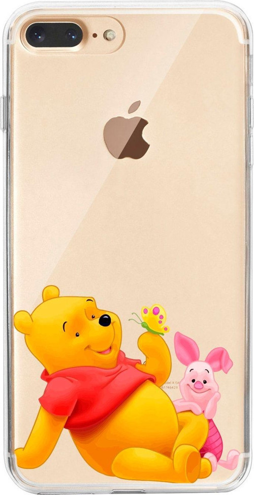 İphone 7 Plus Pooh Desenli Şeffaf Telefon Kılıfı