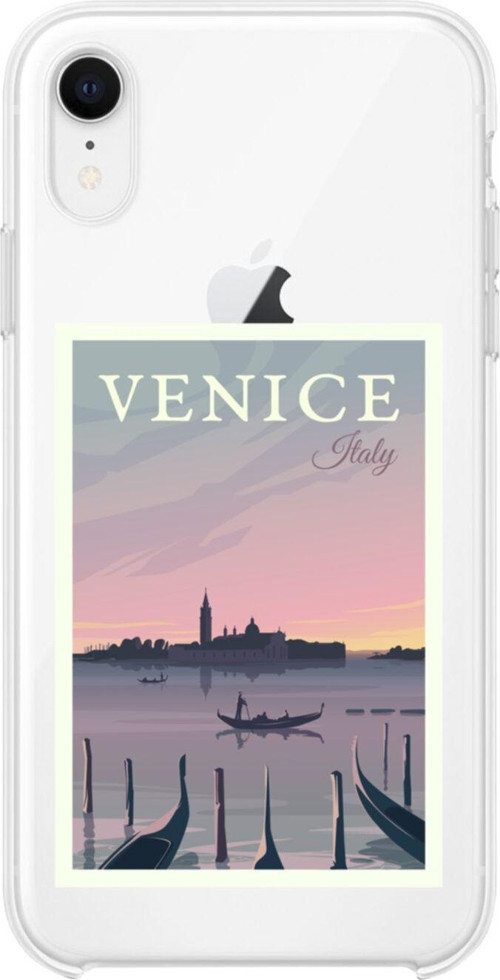 İphone Xr Venice Italy Tasarımlı Şeffaf Telefon Kılıfı