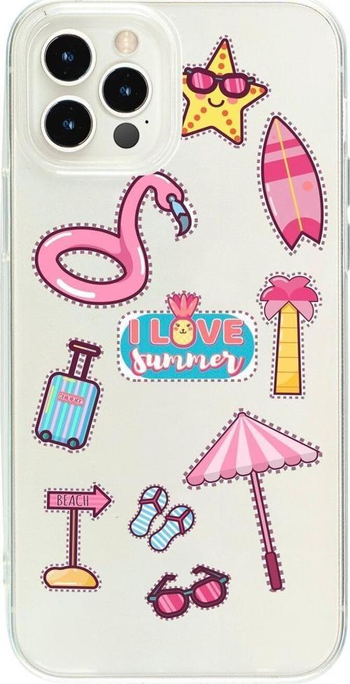 İphone 15 Pro Max Love Summer Desenli Şeffaf Telefon Kılıfı