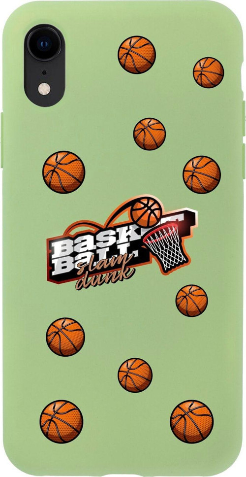 İphone Xr Basketbol Top Tasarımlı Yeşil Telefon Kılıfı