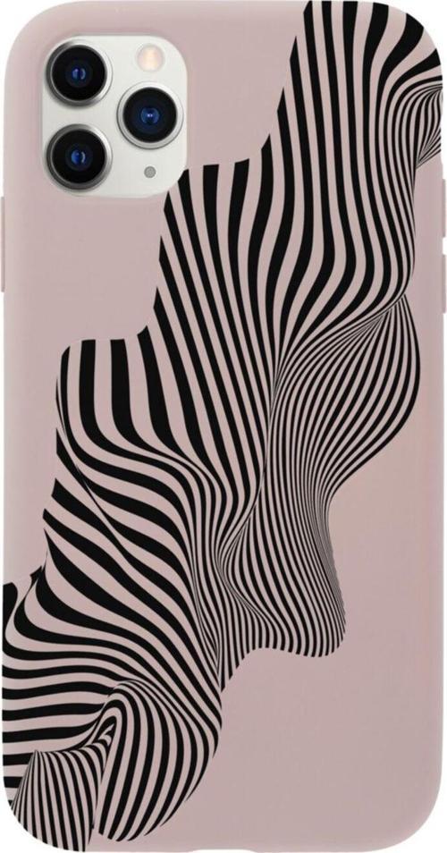 Iphone 11 Pro Local Zebra Tasarımlı Pembe Telefon Kılıfı