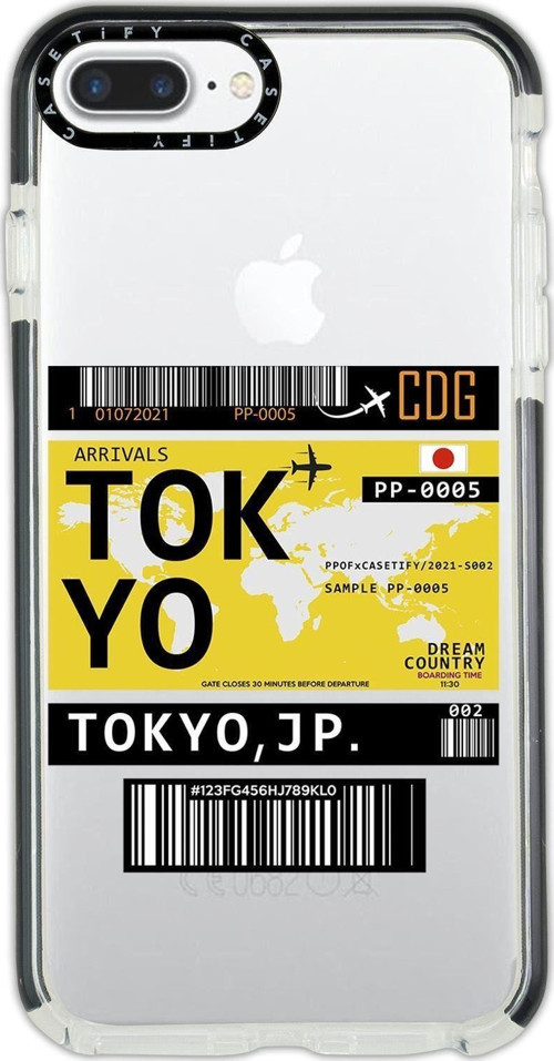 İphone 7 Plus Casetify Tokyo Desenli Anti Shock Premium Silikonlu Siyah Kenar Detaylı Telefon Kılıfı