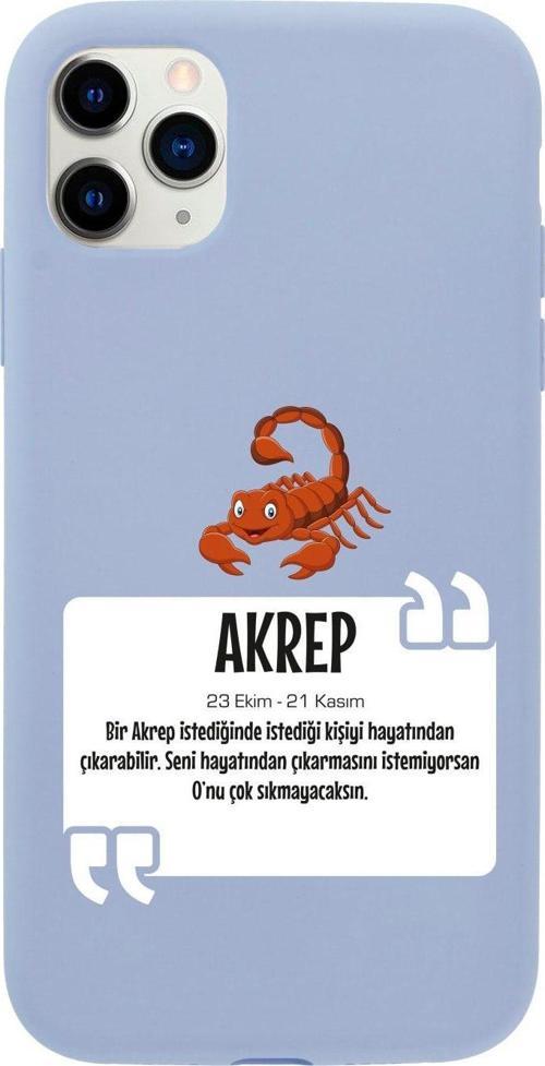 Iphone 11 Pro Max Akrep Burcu Tasarımlı Lila Telefon Kılıfı