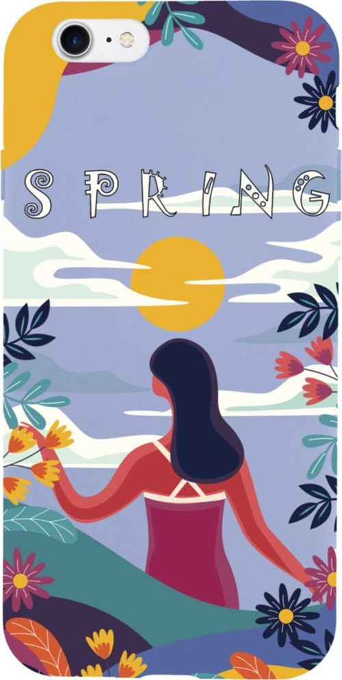İphone 8 Spring Tasarımlı Lila Telefon Kılıfı