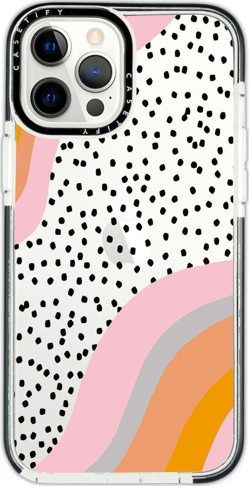 Iphone 12 Pro Max Casetify Points Desenli Anti Shock Premium Silikonlu Siyah Kenar Detaylı Telefon K