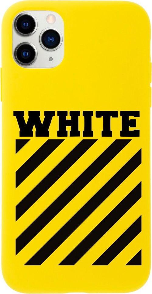 Iphone 11 Pro White Tasarımlı Sarı Telefon Kılıfı
