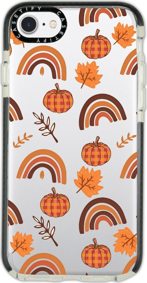 İphone 6 Uyumlu Casetify Sonbahar Desenli Anti Shock Premium Silikonlu Siyah Kenar Detaylı Telefon K