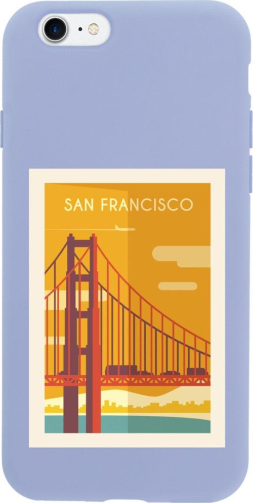 İphone 8 San Francisco Tasarımlı Lila Telefon Kılıfı