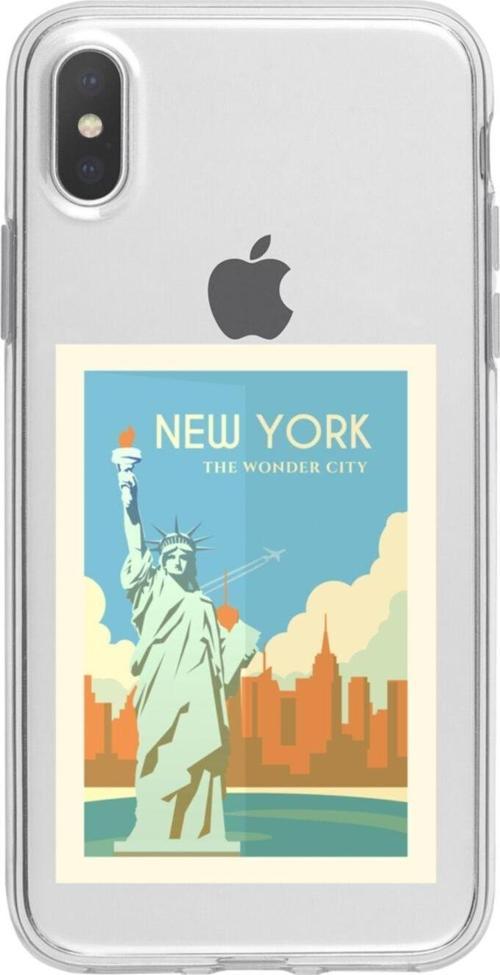 İphone X Newyork Wonder City Şeffaf Telefon Kılıfı