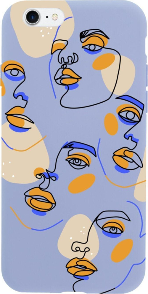 İphone Se Surreal Face Tasarımlı Lila Telefon Kılıfı