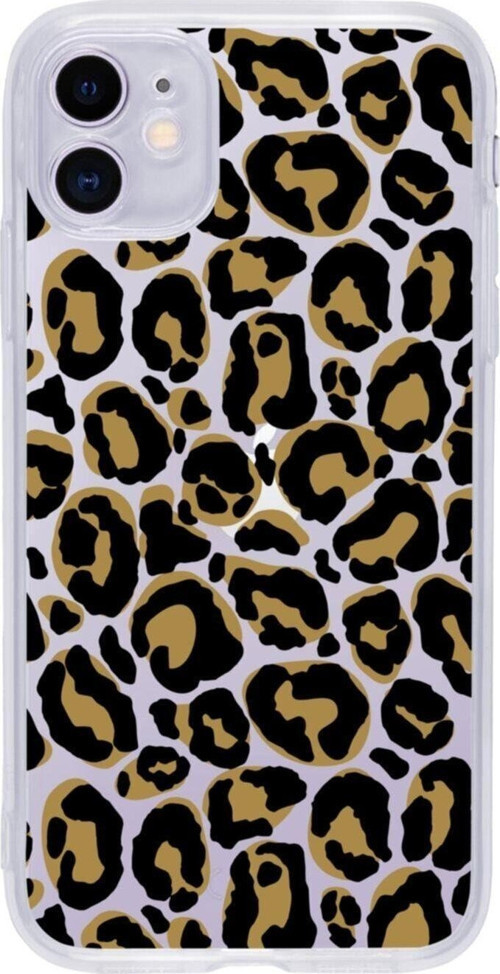 Iphone 11 Renkli Leopar Şeffaf Telefon Kılıfı