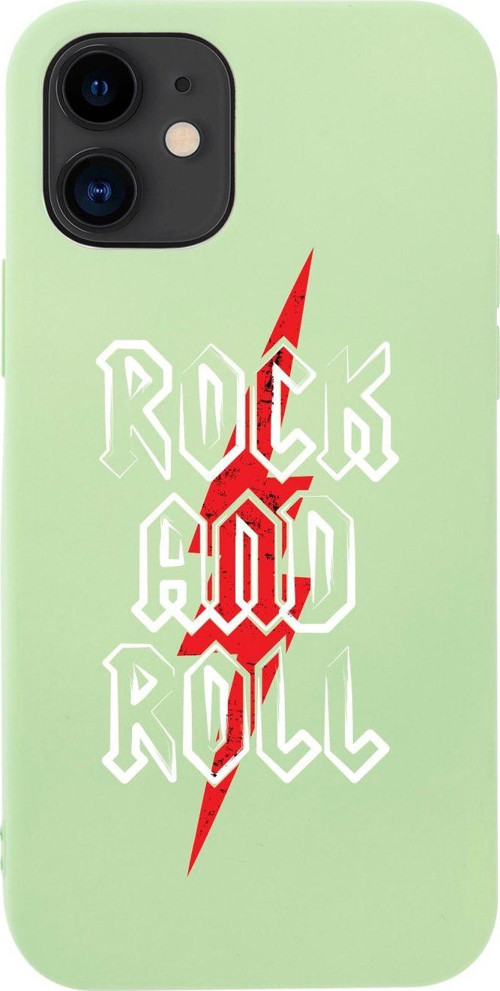 İphone 12 Rock And Roll Tasarımlı Yeşil Telefon Kılıfı