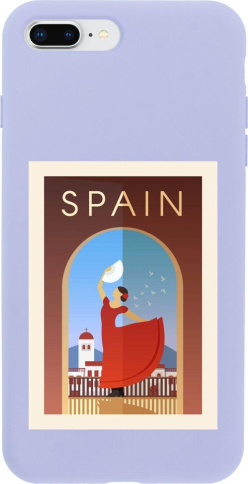 İphone 8 Plus Spain Tasarımlı Lila Telefon Kılıfı