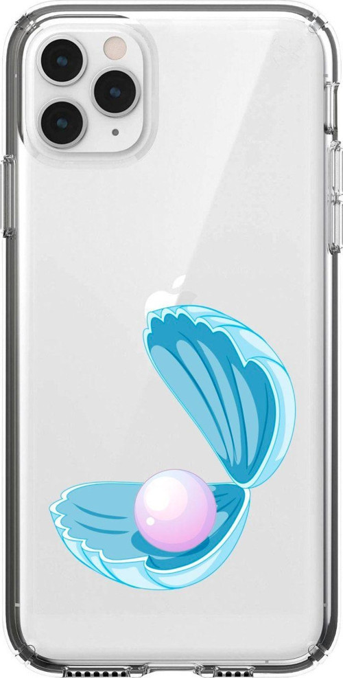 Iphone 11 Pro Max Incili Deniz Desenli Şeffaf Telefon Kılıfı