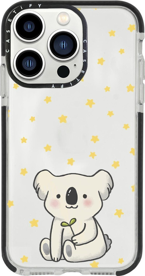 Iphone 12 Pro Casetify Koala Desenli Anti Shock Premium Silikonlu Siyah Kenar Detaylı Telefon Kılıfı