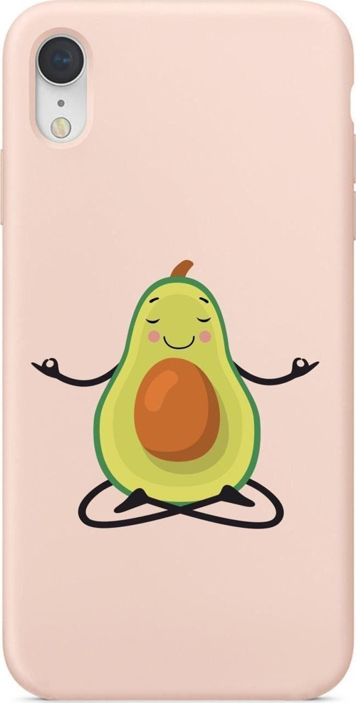 Avokado Tasarımlı İphone Xr Pembe Telefon Kılıfı