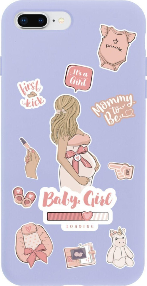 İphone 8 Plus Baby Girl Tasarımlı Lila Telefon Kılıfı