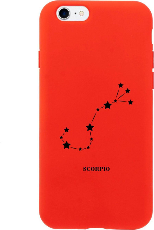 İphone Se Akrep Yıldız Tasarımlı Kırmızı Telefon Kılıfı
