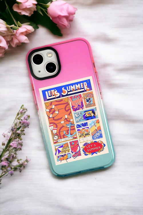 İphone 15 Uyumlu Lets Party Desenli Premium Rainbow Silikonlu Telefon Kılıfı