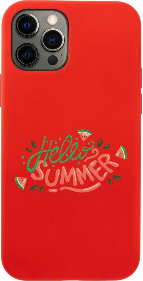 Iphone 12 Pro Max Hello Summer Tasarımlı Kırmızı Telefon Kılıfı