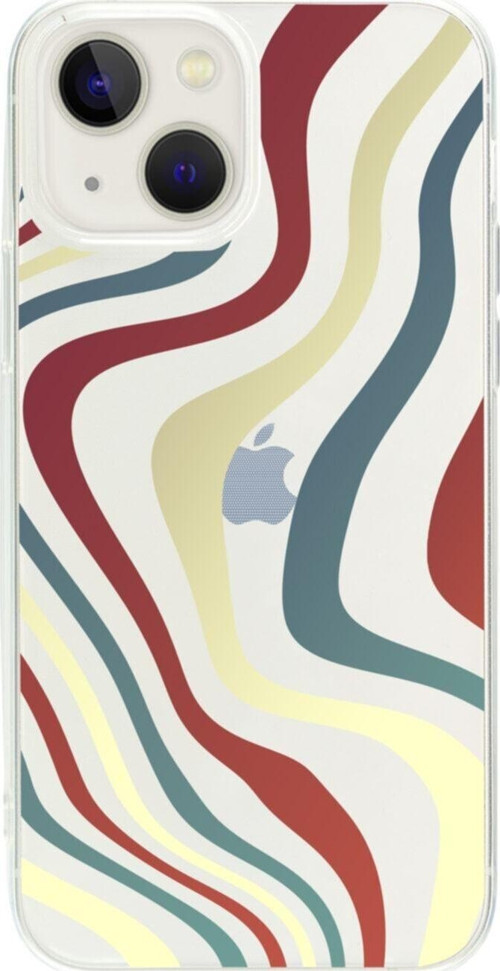 İphone 15 Color Zıg Zag Şeffaf Telefon Kılıfı