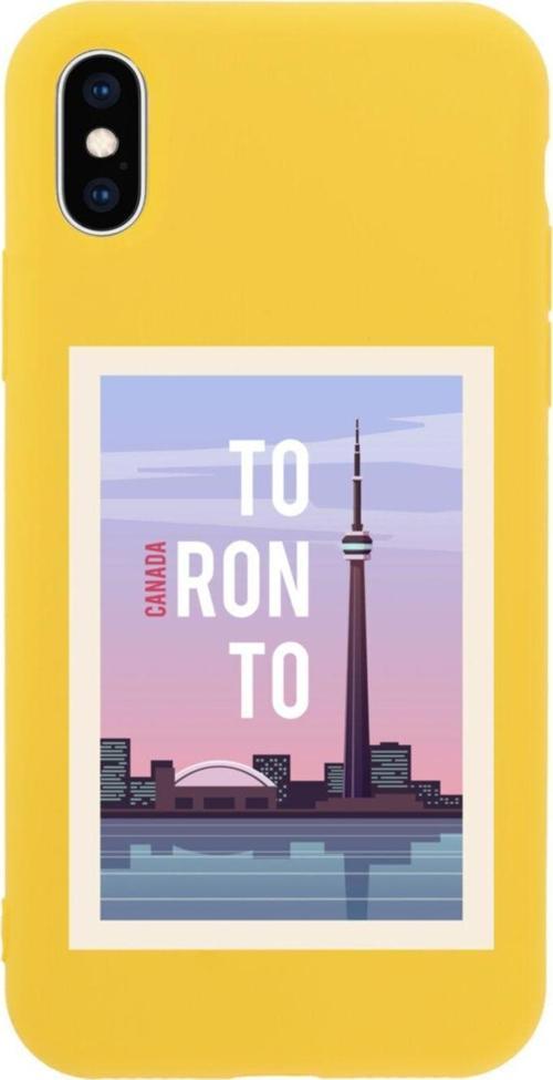İphone X Canada Tasarımlı Sarı Telefon Kılıfı